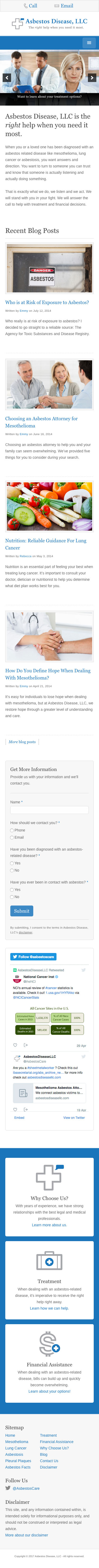 Asbestos Disease, LLC - New Homepage - iPhone View
