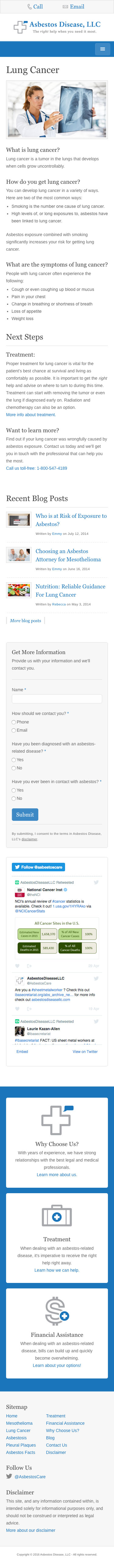 Asbestos Disease, LLC - Lung Cancer - iPhone View