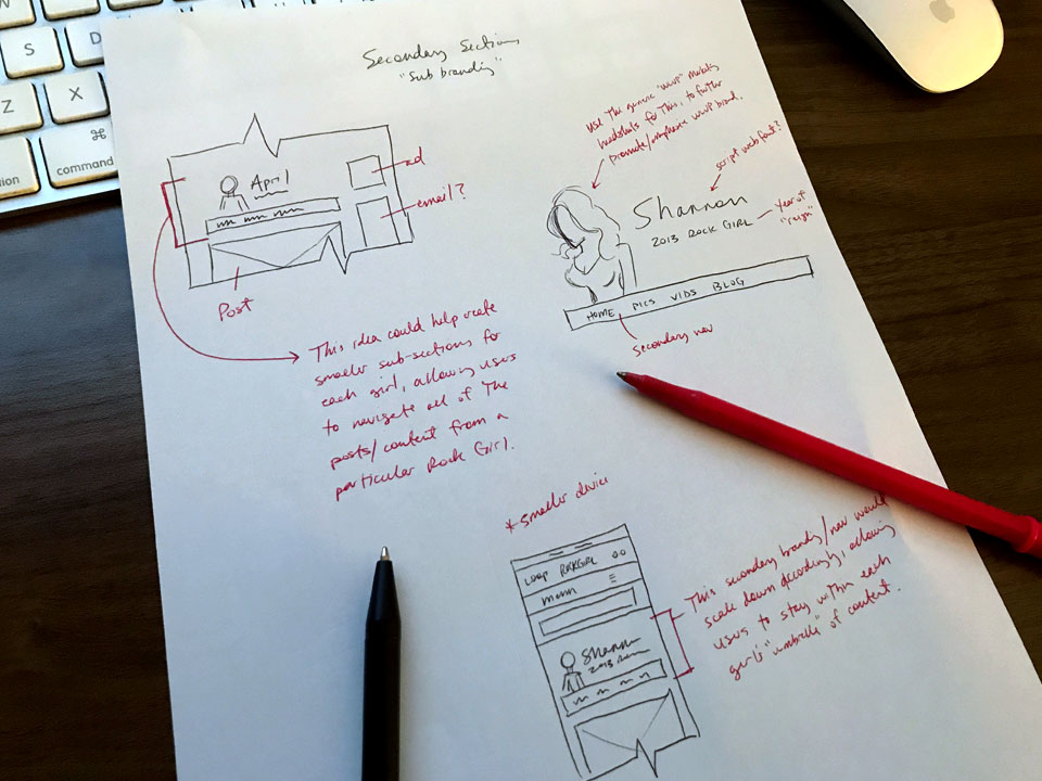 The Loop Rock Girl Website - Sketch