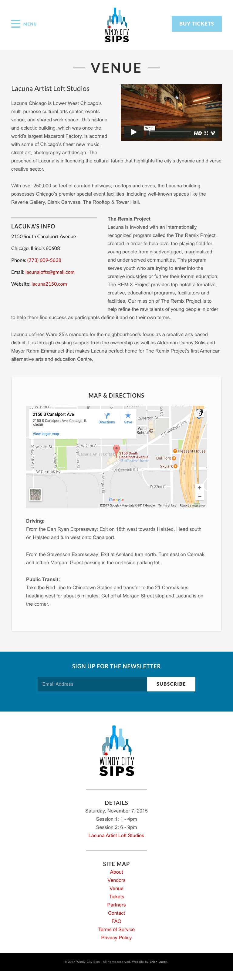 Windy City Sips - Venue Page - iPad View