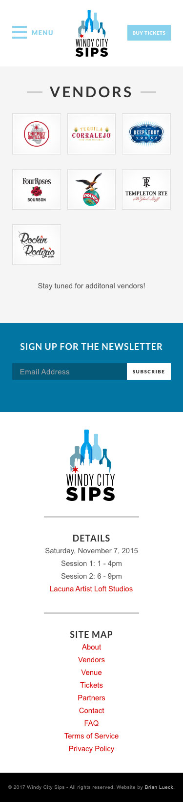 Windy City Sips - Vendors Page - iPhone View