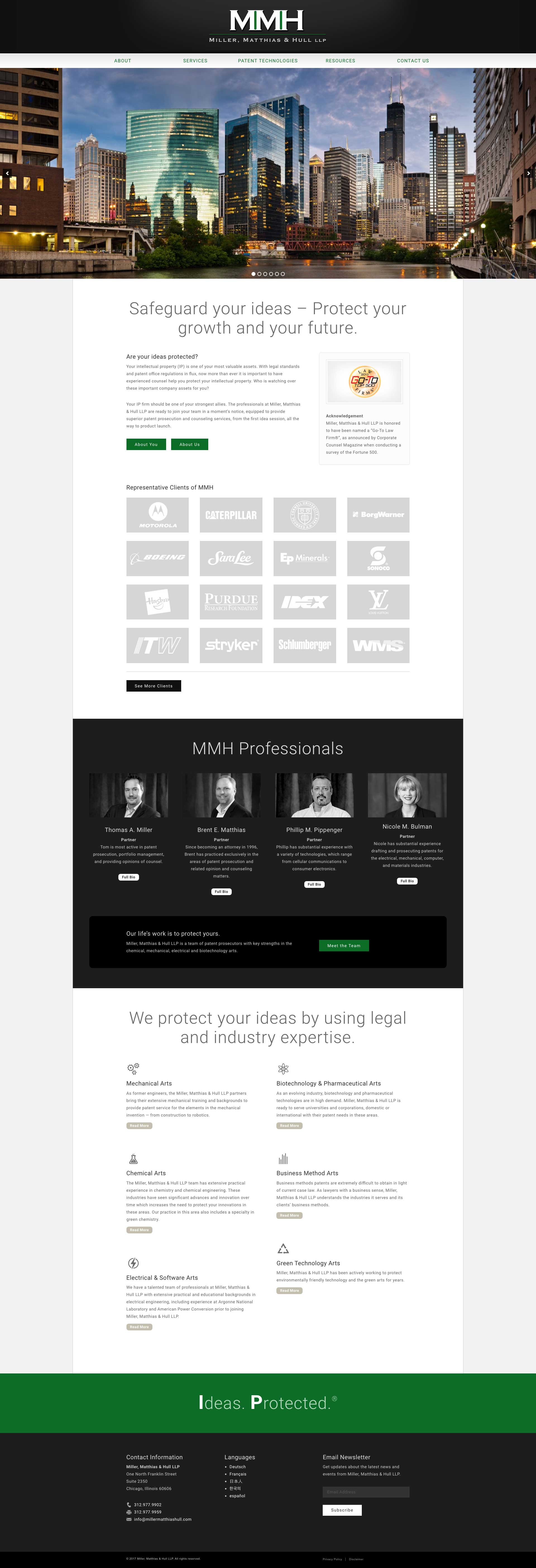 Miller Matthias & Hull - New Homepage - Browser View