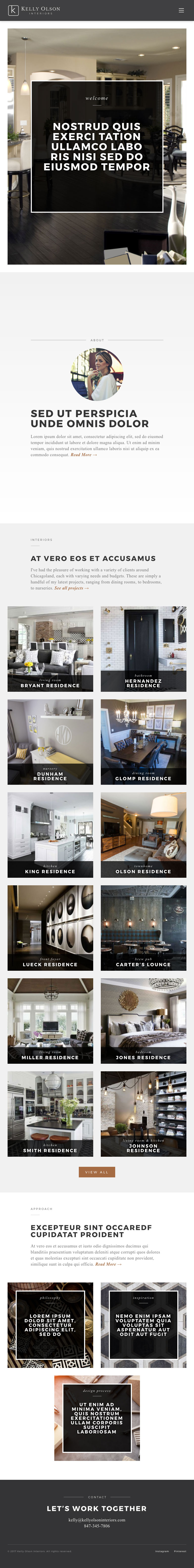 Kelly Olson Interiors - Homepage - iPad View
