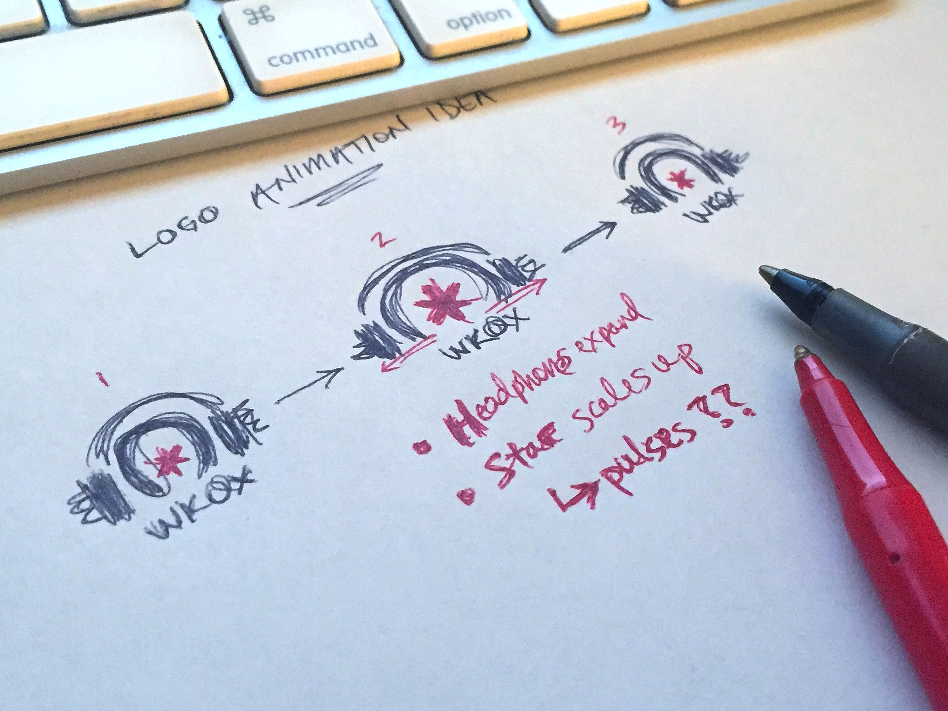 101WKQX logo animation sketch