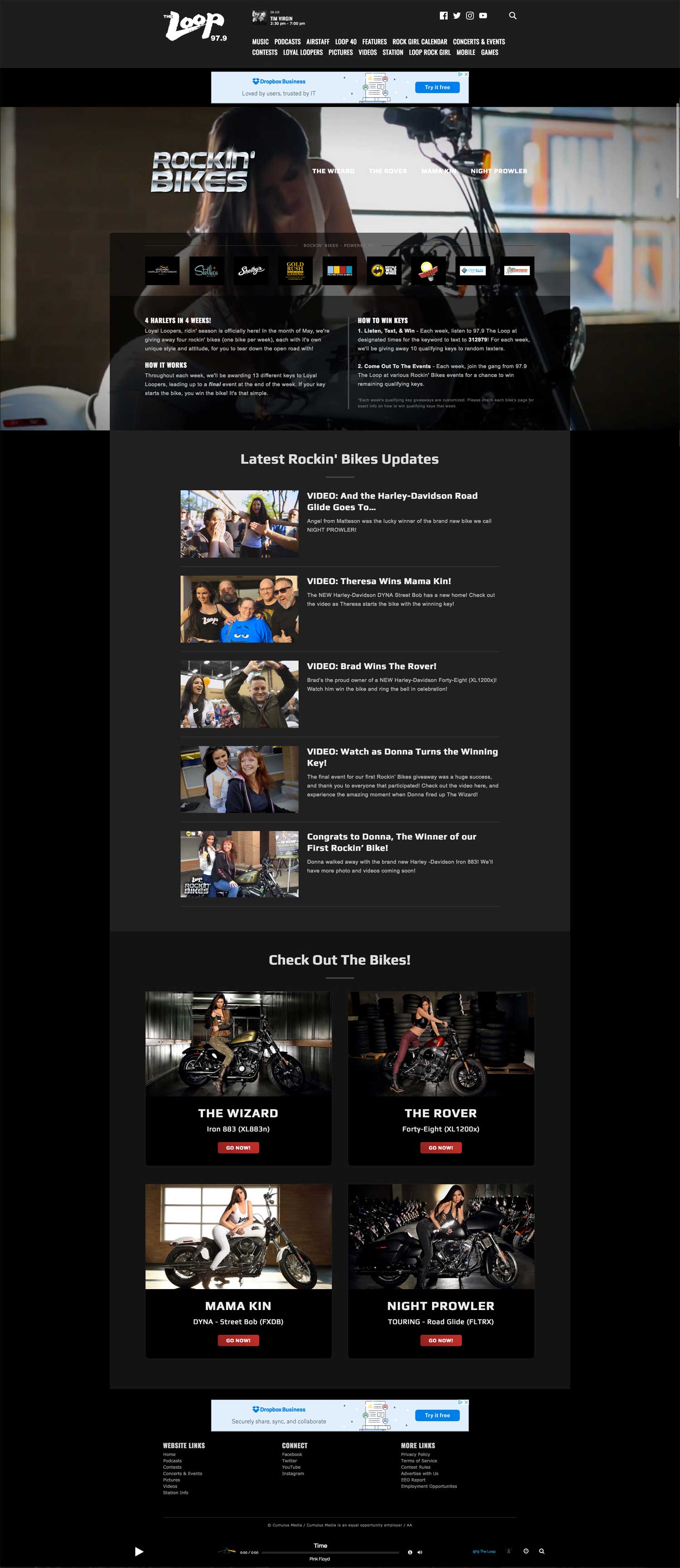 Rockin' Bikes - Main Landing Page - Browser View