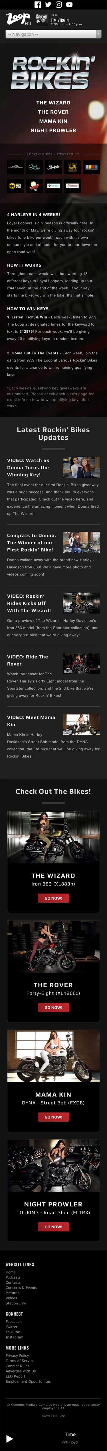 Rockin' Bikes - Main Landing Page - iPhone View