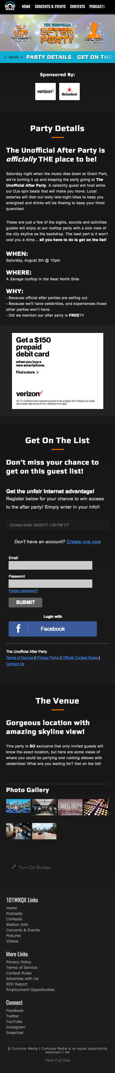 After Party - Landing Page - iPhone