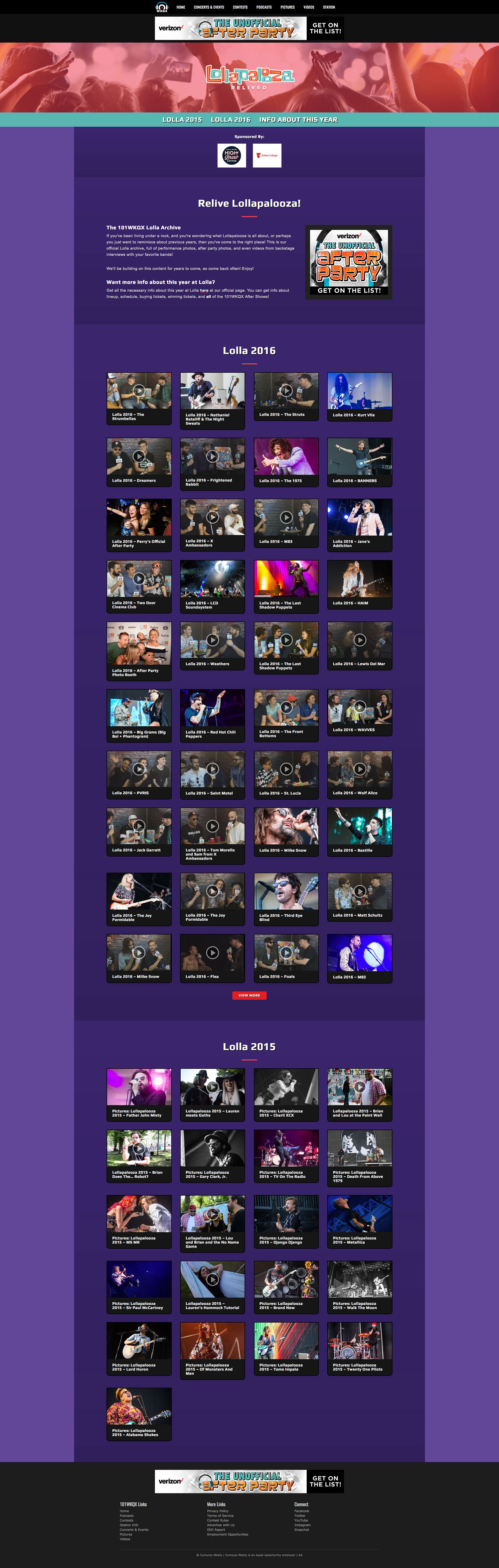 Lolla - Relived Section Landing Page - Browser