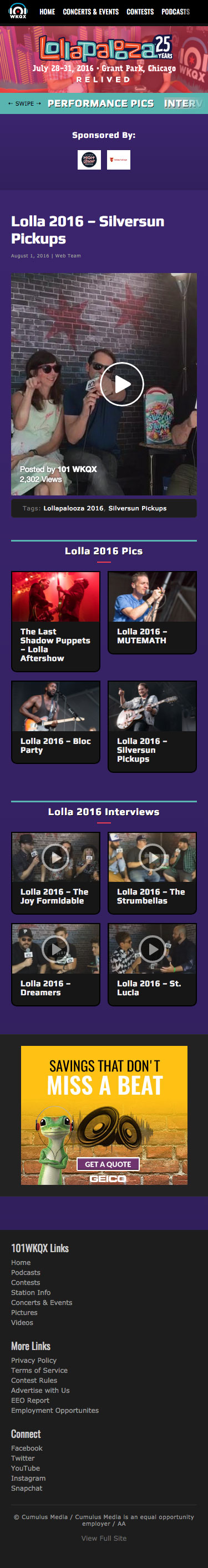 Lolla - Relived 2016 Sample Post - iPhone