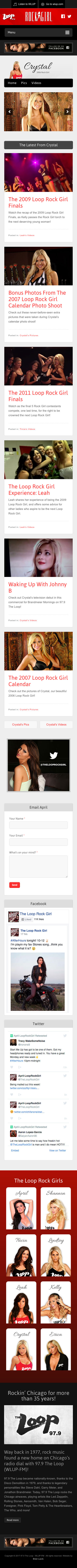 The Loop Rock Girl - Crystal Landing Page - iPhone View