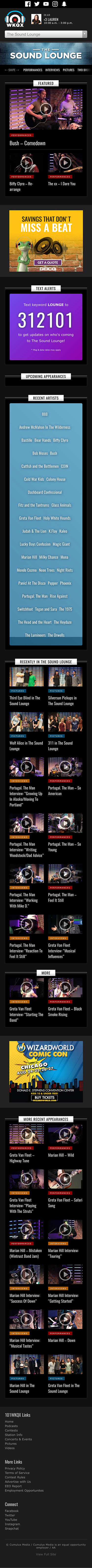 The Sound Lounge - Landing Page - iPhone View