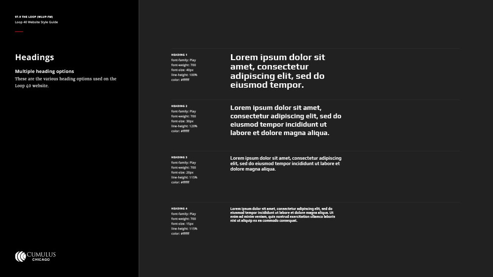 Loop 40 - Web Style Guide - Headings