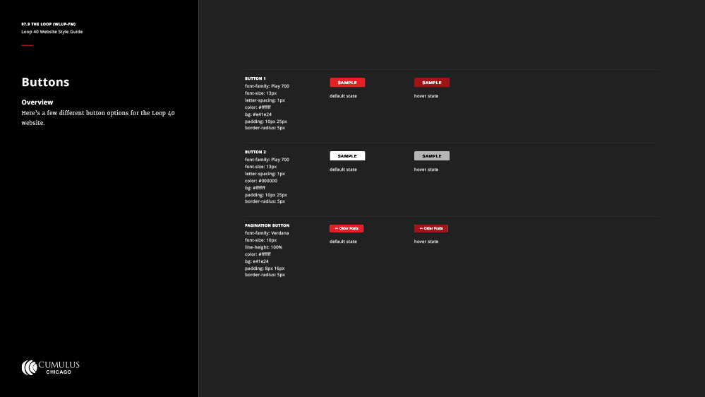 Loop 40 - Web Style Guide - Buttons