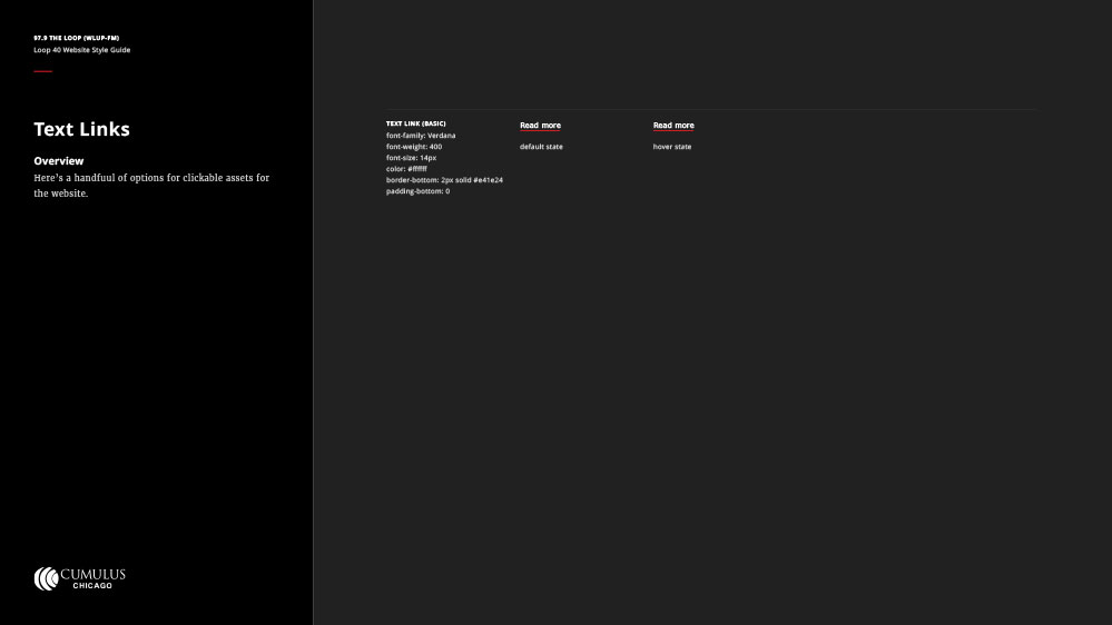 Loop 40 - Web Style Guide - Text Links