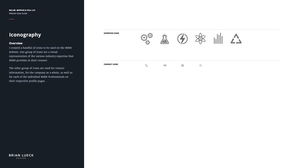 Miller, Matthias & Hull - Website Style Guide - Icons