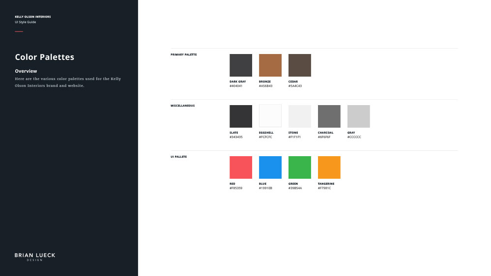 Kelly Olson Interiors - Color Palette