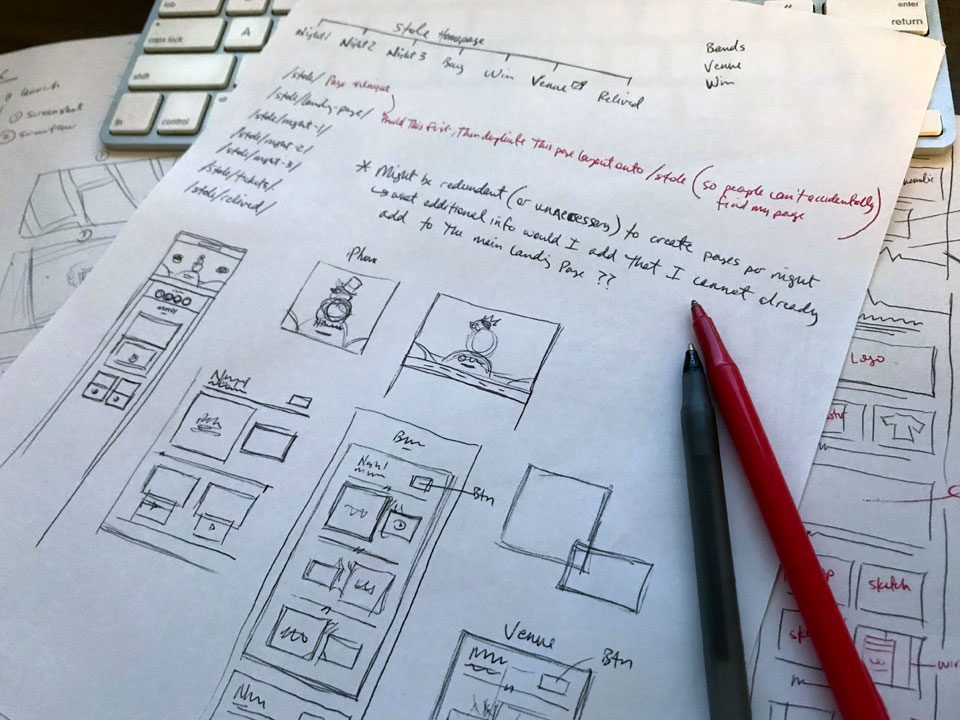 The Nights We Stole Christmas website sketch