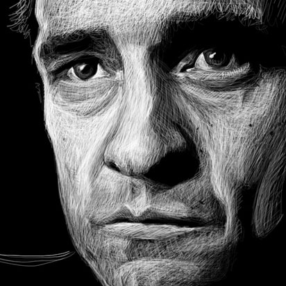 Johnny Cash Illustration Detail